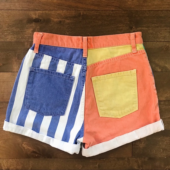 Colour Block High-Waisted Shorts - Picture 4 of 5